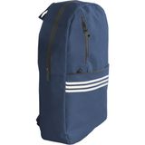 Moda West Unisex Şerit Baskılı Su Geçirmez Kumaş 3 Bölmeli Sırt Okul Çantası Notebook Evrak Laptop Çanta - 0 - Lacivert