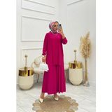 Moda Yağmur Eylül Tesettür Takım Fuşya - Standart