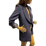 Moda Yiğit Lacivert Kadın Şık Blazer Ceket - 01L-Lacivert