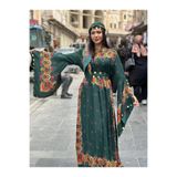 MODA Yöresel Etnik Elbise Mardin %100 Doğal Pamuklu Renk-Yeşil Özel Üretim!!