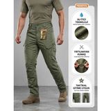 Moda Zengel Taktik Pantolon Outdoor Kargo Cepli Su Itici Yırtılmaz Kumaş (Dar Kalıp) - 3XL - Haki