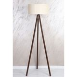 Moda35. Mdf Lamba Yuvarlak Kumaş Lambader Krem Kahve LY516 - Renkli