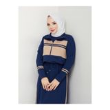 moda4b 2’li Tesettür Spor Elbise Takım – Çizgi Detaylı İki İplik Pamuk Kumaş n-05454 _ laci
