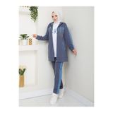 moda4b lü Spor Tesettür Takım - Pamuk ve Denim Detaylı Günlük Kombin'3 n-05442 _ gri