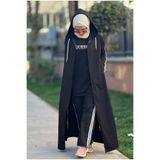 moda4b Tesettür kadın takim 3 parça , iki iplik kumas n-05115 _ siyah