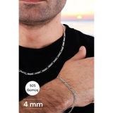 MODA925 925 Ayar Gümüş 4 mm Figaro Kolye ve Bileklik Seti - Erkek ve Kadın İçin Şık Takım