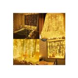 Modaba 3x2 Metre 8 Fonksiyonlu Animasyonlu Kumandalı Perde Led Işık Kalın Telli Saçak Led Işık 256 Led
