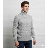 ModaBase Erkek-Bogazlı-Saç Örgülü-Balıkçı Yaka-Kazak - Gri - 3XL