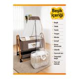 modabebekler Anne Yanı Cibinlikli Uyku Setli Sallanır Sabitlenir Geniş Alt Sepet Basit Kurulumlu Beşik Tekerlekli