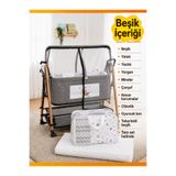 modabebekler Beşik Anne Yanı Sallanır Sabitlenir Uyku Setli Cibinlikli Tekerlekli Doğumdan 3 Yaşa Uygun Beşik Set