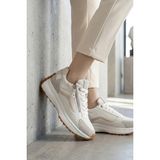 Modabuymus Beyaz Kalın Kaymaz Taban Sneaker Fermuarlı Günlük Kadın Spor Ayakkabı Nodow