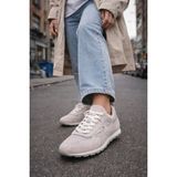Modabuymus Gri Hakiki Süet Deri Sneaker Casual Kadın Spor Ayakkabı Tukatela