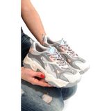 Modabuymus Gri Pembe Mavi Sneaker Kadın Günlük Spor Ayakkabı Muca