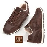 Modabuymus Koyu Kahve Rengi Hakiki Süet Deri Sneaker Casual Kadın Spor Ayakkabı Tukatela - Kahverengi