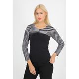 ModaCanel Bolero Siyah Beyaz Çizgili Uzun Kol Bayan Tesettür Içe Giyilen Bolero