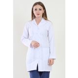 ModaCanel Moda Canel Kadın Beyaz Mono Yaka Doktor Öğretmen Önlük