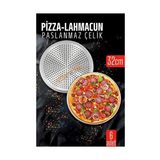 Modacar 6 Lı Paslanmaz Çelik Pizza-Lahmacun Tepsisi – Delikli Tasarım ile Mükemmel Pişirme 32 cm