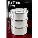 Modacar Sefer Tası Yemek Kabı Paslanmaz Çelik 3 Katlı 14 Cm 3 Litre