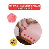 Modacar Yorgan Çarşaf Kılıf Sabitleyici 16 Adet Çiçek Model