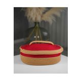 ModaCardin Jüt Hasır Sepet Oval Kapaklı Organizer 30x20