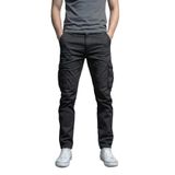 modacix Siyah Kargo Pantolon - Likralı Pamuklu Gabardin Kumaş Erkek Pantolon - Outdoor Pantolon (1, Siyah, 34)