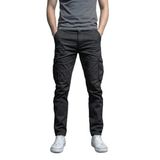 modacix Siyah Kargo Pantolon - Likralı Pamuklu Gabardin Kumaş Erkek Pantolon - Outdoor Pantolon (1, Siyah, 42)