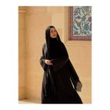 modacofashion Mevlana Mina Ferace: Dubai Krep Fermuarlı ve Kuşaklı