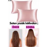 ModaCon Kıvırcık ve düz Saç Saten Yastık Kılıfı Toka premium cilt bakım güzellik kozmetik seti