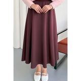 Modaensarbutik Scuba Kumaş Kloş Etek-BORDO