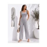 Modafeminen Ayrobin Kumaş Tulum 582156 Gri