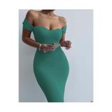 Modafeminen Mint Kalp Yaka Korse Görünümlü Triko Elbise TR087