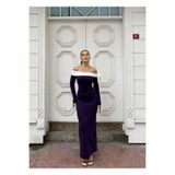 Modafeminen MOR Beyaz Uzun Kol Krep Elbise 583335