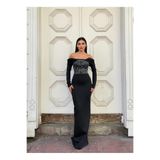 Modafeminen Vücudu Saran Payetli Uzun Abiye Elbise 583329 Siyah