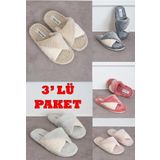 Modafrato 3'lü Paket BELLA Kadın Terlik Ev Terliği Hafif ve Ses Yapmaz