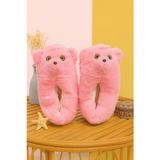 ModaFrato BARNEY Ayıcık Peluş Unisex Hayvanlı Panduf Ev Ayakkabısı Pufidik