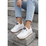 ModaFrato MR-400 Lastikli Ortopedik Kadın Ayakkabı Spor Ayakkabı Günlük Casual Sneakers - Beyaz