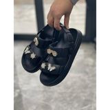 ModaFrato TW-252 Kadın Sandalet Günlük Terlik Kız Çocuk Sandalet Havuz Plaj Deniz Ayakkabısı - Siyah