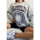 MODAGEN Kadın Gri Rahat Kalıp Oversize Berkeley Sweatshirt