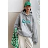 MODAGEN Kadın Gri Seattle Baskılı Kapüşonlu Sweatshirt