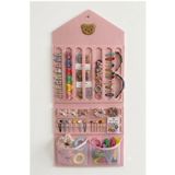 Modakids Kız Çocuk Saç Aksesuarı Düzenleyici Çanta Duvara Monte Toka Taç Lastik Bandana Organizer Pembe