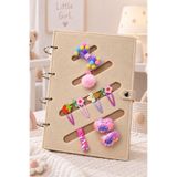 Modakids Kız Çocuk Saç Aksesuarı Düzenleyici Çanta Küpe Toka Taç Lastik Bandana Organizer Krem