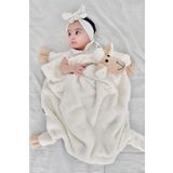Modakids Krem Sevimli Kuzucuk Bebek Çocuk Battaniyesi Kışlık Peluş Welsoft Koyun Kuzu Battaniye