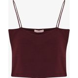 Modal Askılı Crop Basic Atlet Bordo
