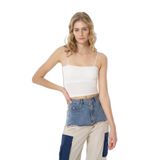 Modal Askılı Crop Basic Atlet Ekru