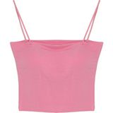 Modal Askılı Crop Basic Atlet Pembe - Pembe