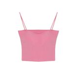 Modal Askılı Crop Basic Atlet Pembe