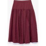 Modal Kumaş Bol Kalıp Pileli Uzun Kloş Etek - Bordo - 38