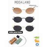 ModaLand Elips Model Retro 3 Adet Güneş Gözlüğü Tek Fiyat