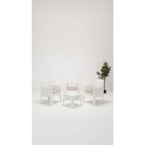 ModaLife Apex 1+1+1+1+S Minderli Bahçe&balkon&teras Mobilyası - Beyaz - Kare