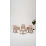 ModaLife Apex 1+1+1+S Minderli Bahçe&balkon&teras Mobilyası – Cappucino - Kare
